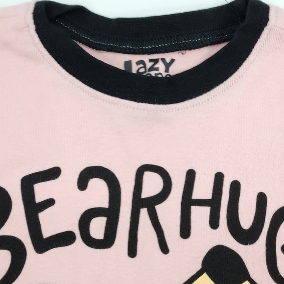 Lazy One Bear Hug Pajama Pant Set  Size 8 Colors Pink Black Cream - Picture 7 of 11
